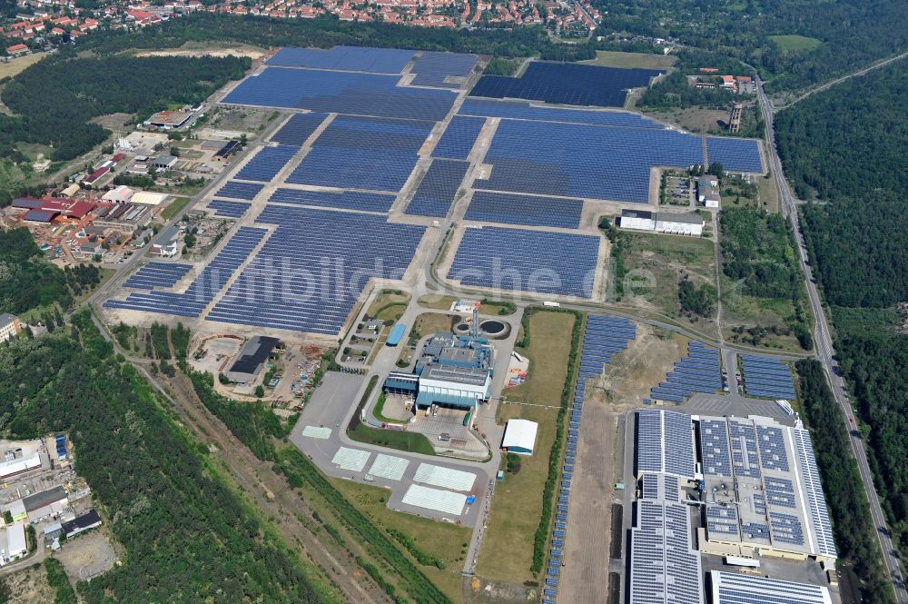 Lauta aus der Vogelperspektive: Solarpark Lauta in Sachsen