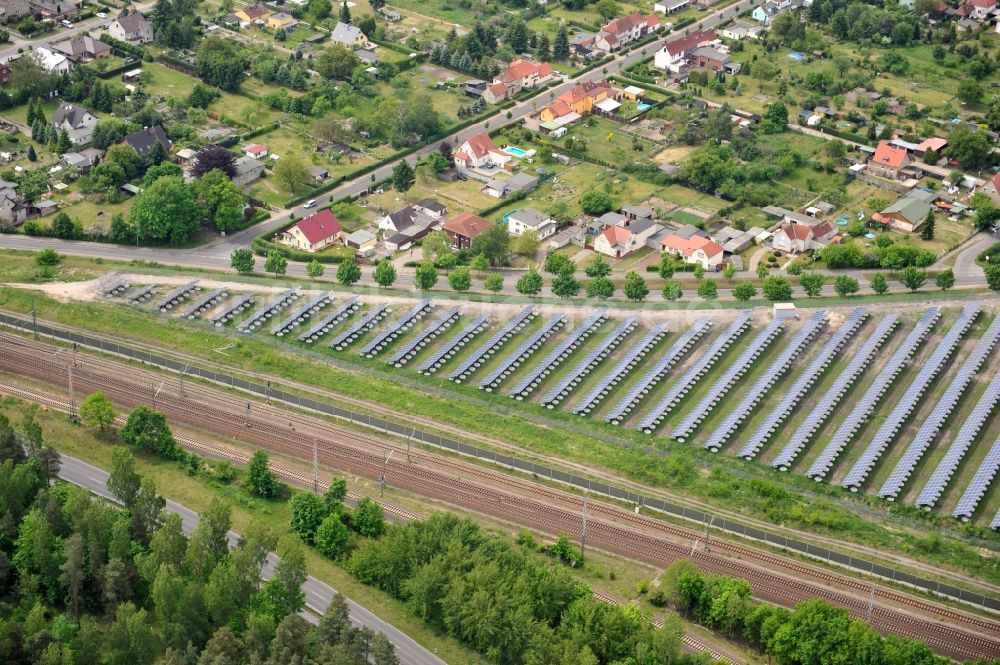 Luftaufnahme Wittenberge - Solarpark / Solarkraftwerk an der Lüneburger Straße in Wittenberge