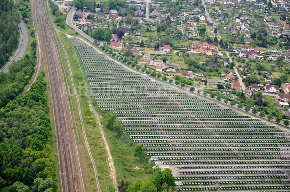 Wittenberge von oben - Solarpark / Solarkraftwerk an der Lüneburger Straße in Wittenberge