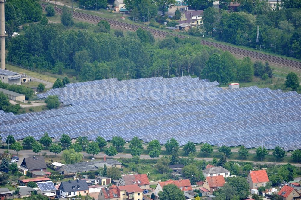 Luftbild Wittenberge - Solarpark / Solarkraftwerk an der Lüneburger Straße in Wittenberge