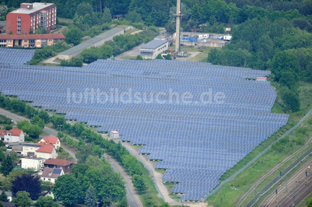 Wittenberge von oben - Solarpark / Solarkraftwerk an der Lüneburger Straße in Wittenberge