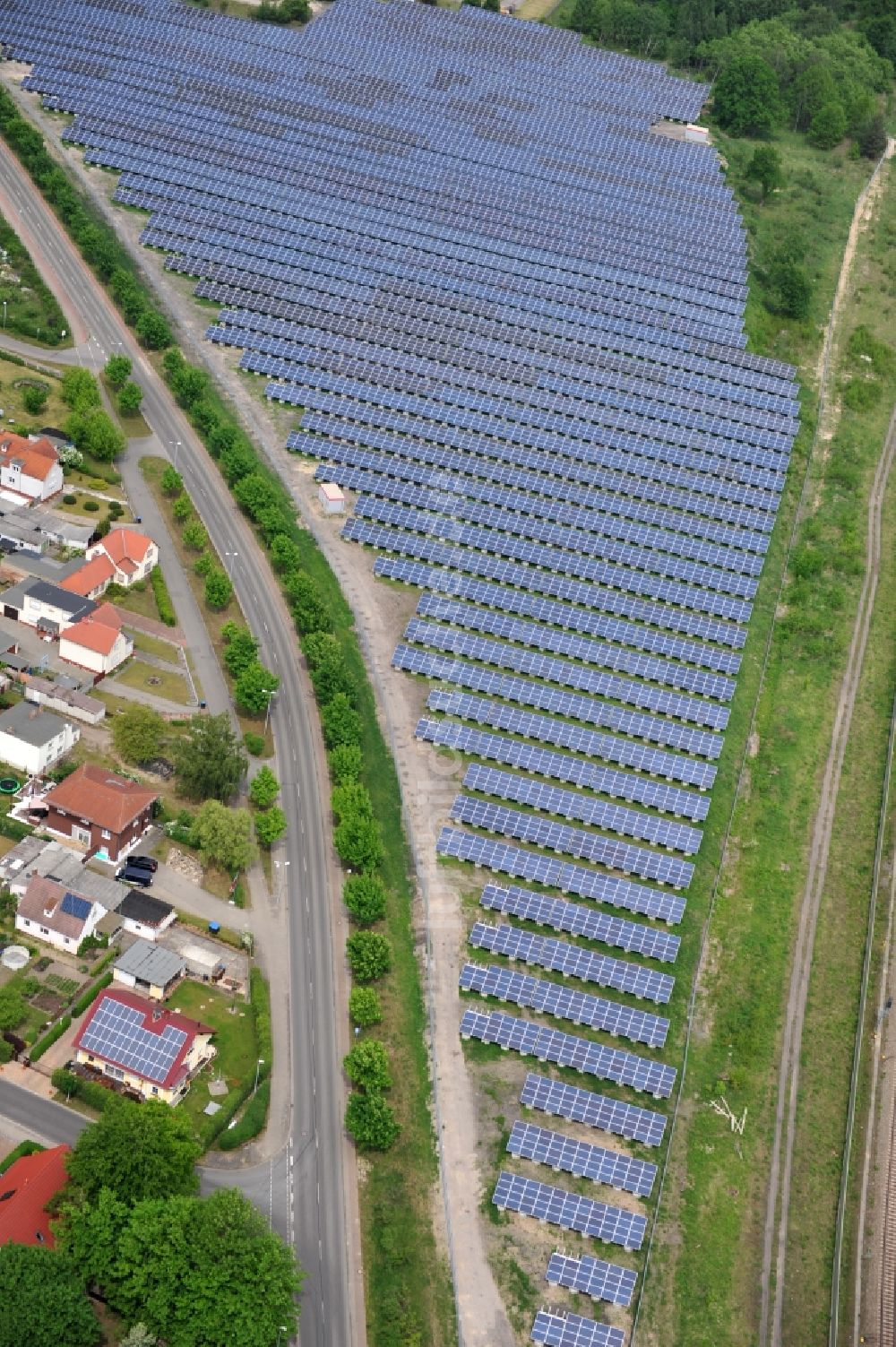 Luftaufnahme Wittenberge - Solarpark / Solarkraftwerk an der Lüneburger Straße in Wittenberge