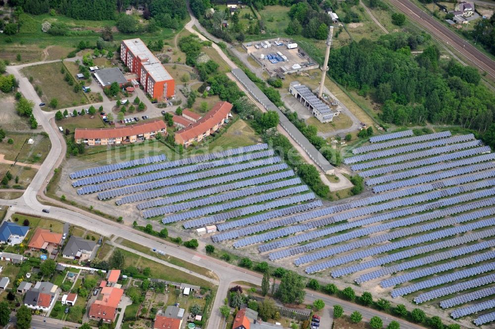 Luftaufnahme Wittenberge - Solarpark / Solarkraftwerk an der Lüneburger Straße in Wittenberge