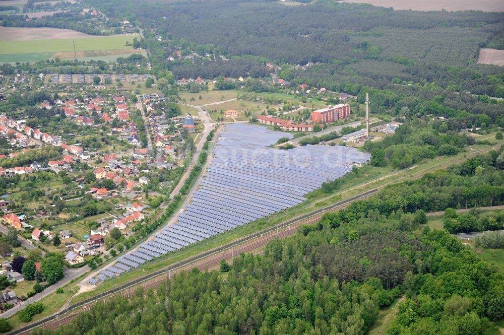 Luftaufnahme Wittenberge - Solarpark / Solarkraftwerk an der Lüneburger Straße in Wittenberge