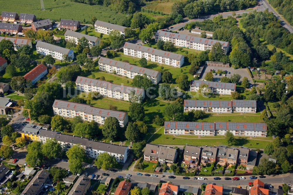 Gelsenkirchen von oben - Solarsiedlung Gelsenkirchen-Schaffrath in Gelsenkirchen im Bundesland Nordrhein-Westfalen