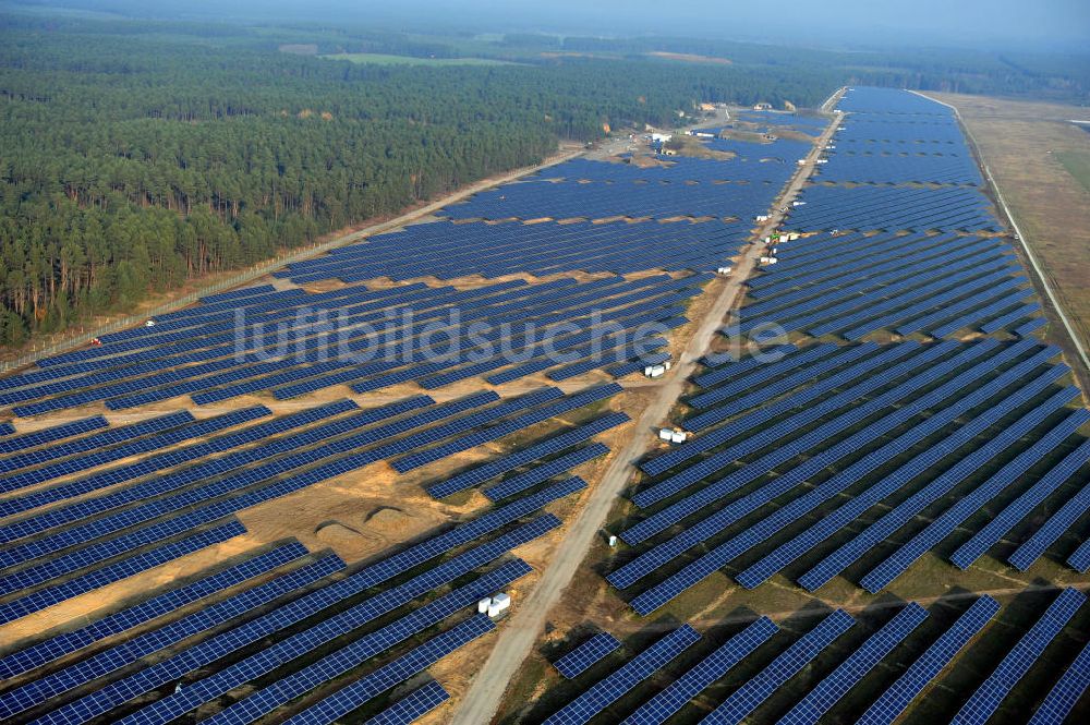 Luftaufnahme Drewitz - Solarstrom-Kraftwerk Cottbus-Drewitz auf dem Flughafen Drewitz