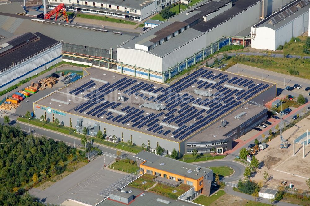 Luftbild Gelsenkirchen - Solartechnikhersteller Scheuten Solar Production GmbH in Gelsenkirchen im Bundesland Nordrhein-Westfalen