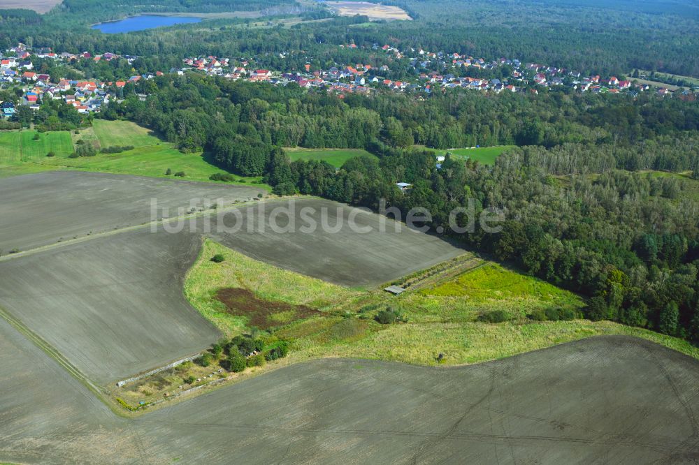 Grünewalde aus der Vogelperspektive: Soll Biotop in einem Feld in Grünewalde im Bundesland Brandenburg, Deutschland