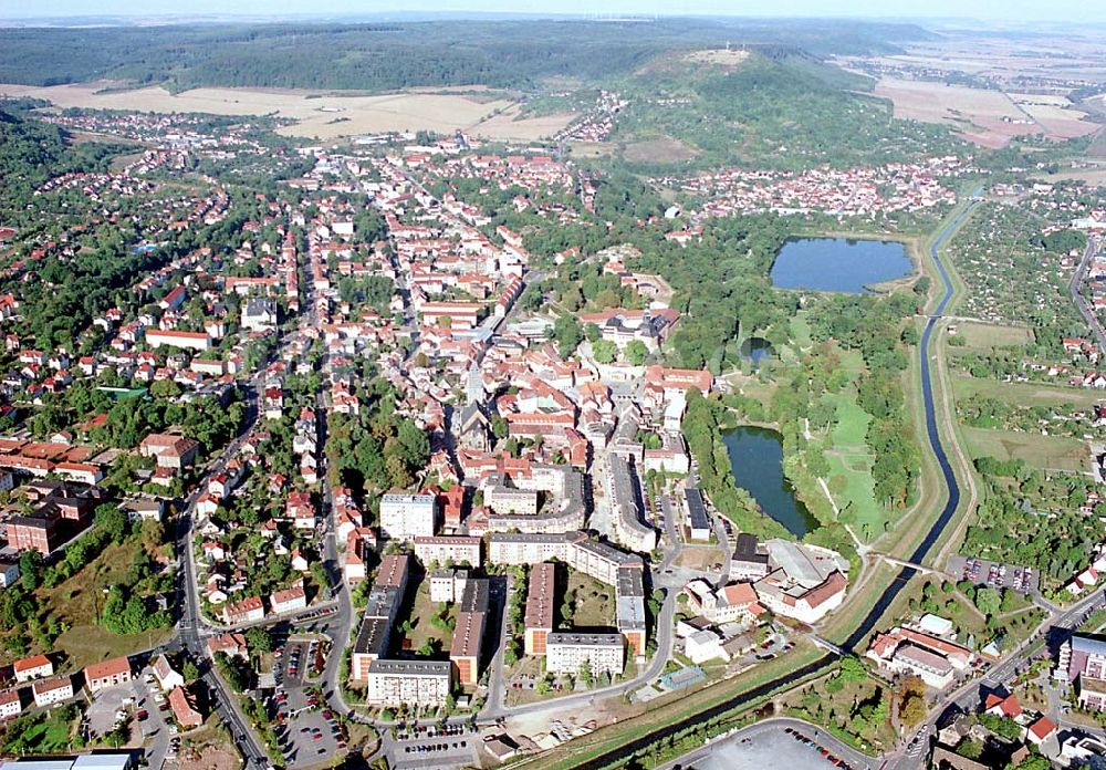 Luftbild Sondershausen / Thüringen - Sondershausen / Thüringen Stadtansicht von Sondershausen in Thüringen (westlich vom Kyffhäuser-Gebirge) mit dem Schloß Sondershausen an der Wipper Tourismusverband Kyffhäuser e