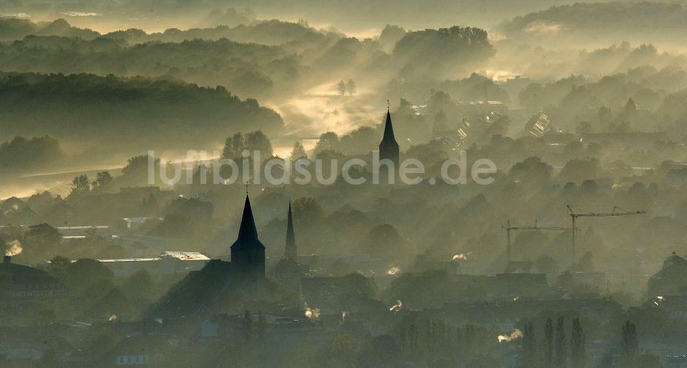 Dorsten von oben - Sonnenaufgang über der Stadt Dorsten