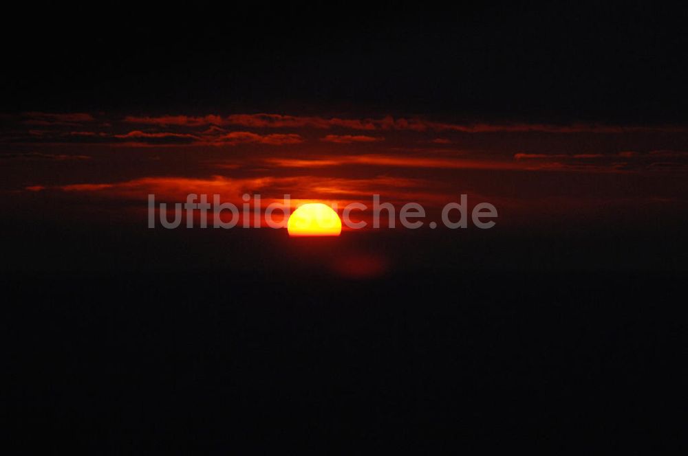 Brand von oben - Sonnenuntergang über dem Biosphärenreservat Spreewald