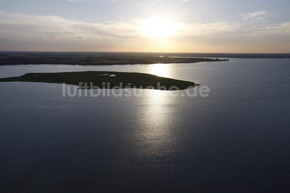 Luftbild Röbel / Müritz - Sonnenuntergang / Landschaftsstimmung am Ufer der Müritz in Mecklenburg- Vorpommern