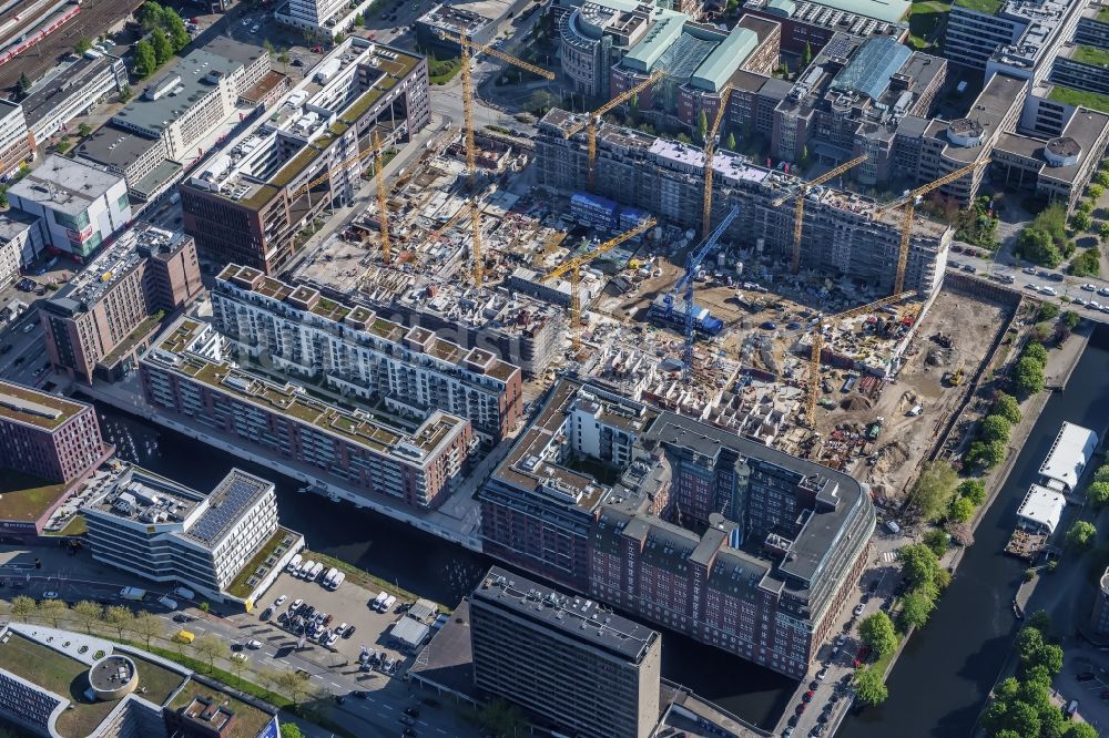 Hamburg aus der Vogelperspektive: SonninPark Baustelle zum Neubau einer Mehrfamilienhaus-Wohnanlage in Hamburg, Deutschland