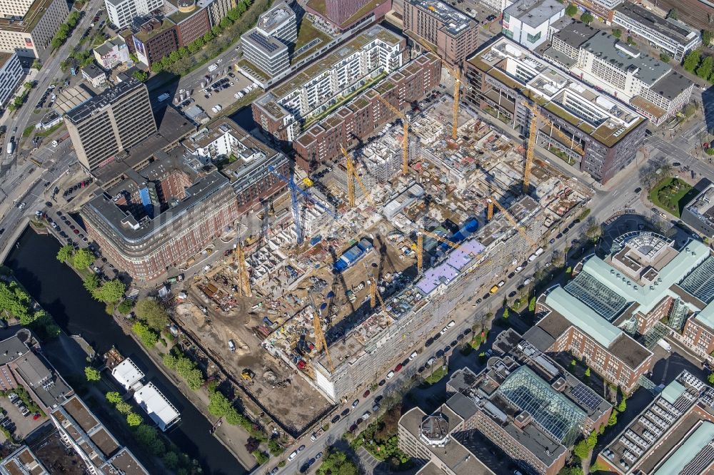 Hamburg aus der Vogelperspektive: SonninPark Baustelle zum Neubau einer Mehrfamilienhaus-Wohnanlage in Hamburg, Deutschland