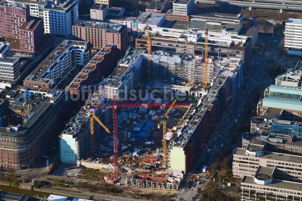 Luftbild Hamburg - SonninPark Baustelle zum Neubau einer Mehrfamilienhaus-Wohnanlage in Hamburg, Deutschland