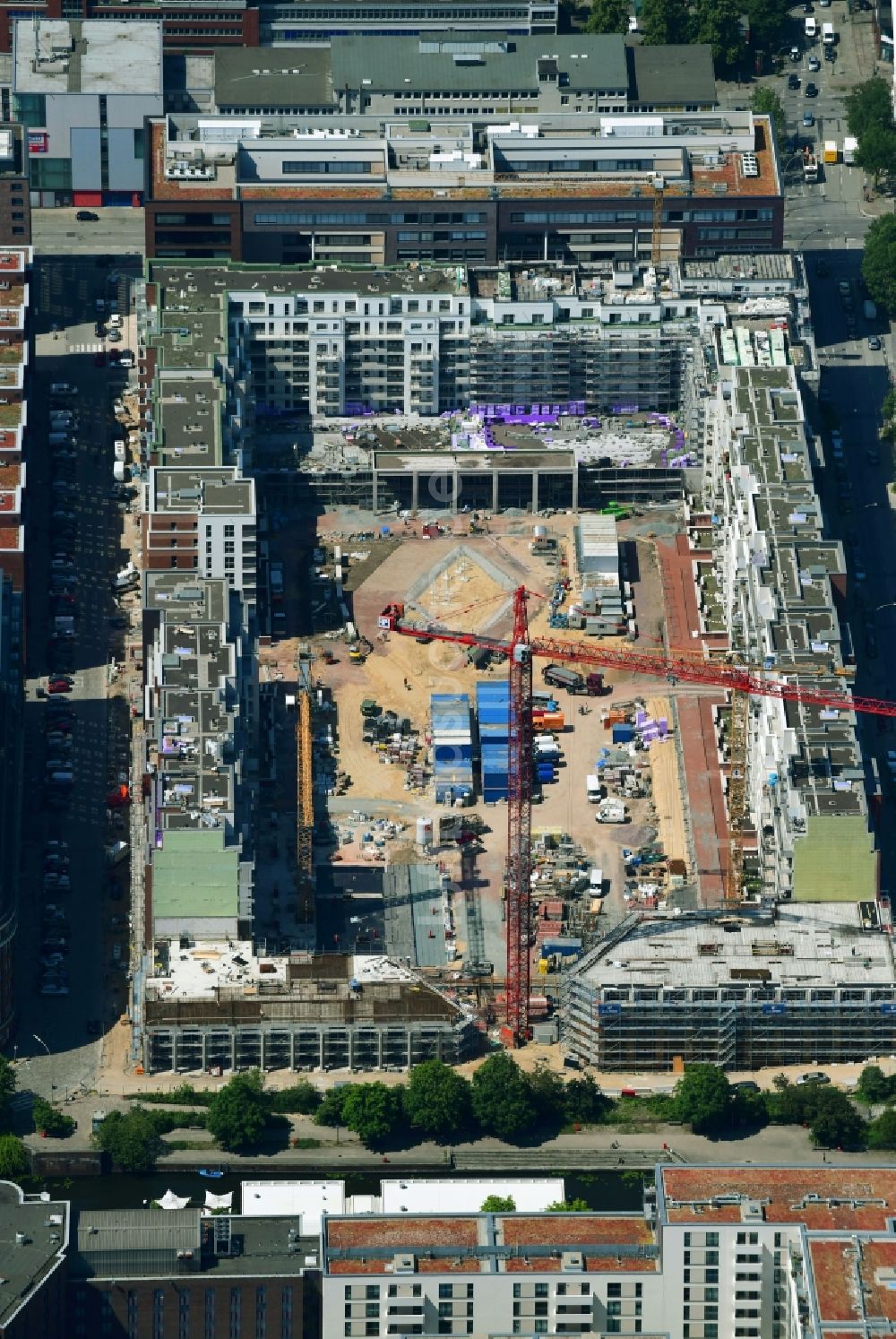 Luftbild Hamburg - SonninPark Baustelle zum Neubau einer Mehrfamilienhaus-Wohnanlage in Hamburg, Deutschland