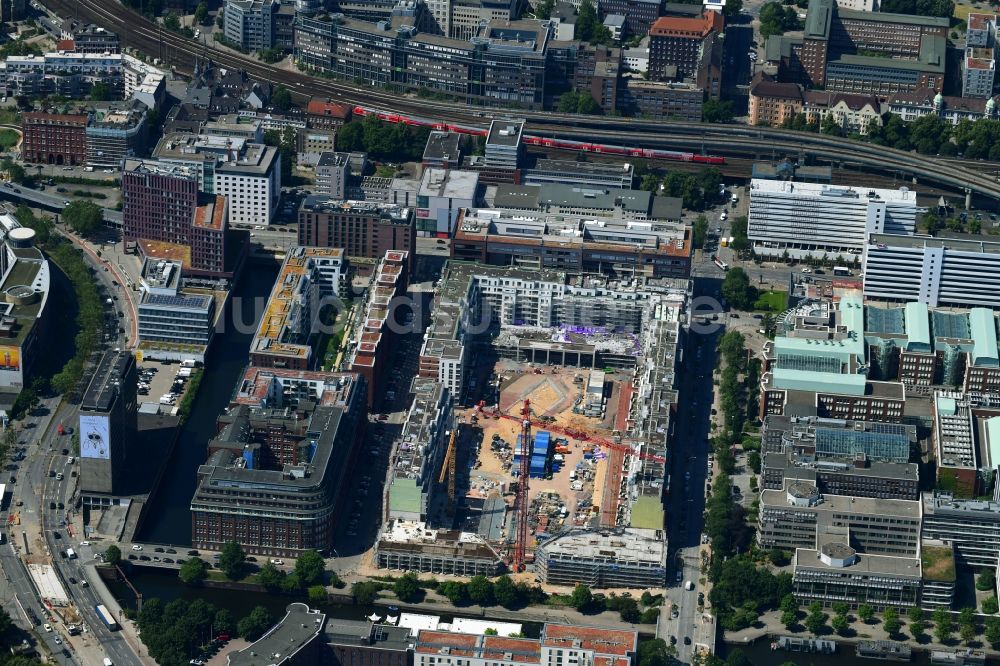 Hamburg von oben - SonninPark Baustelle zum Neubau einer Mehrfamilienhaus-Wohnanlage in Hamburg, Deutschland