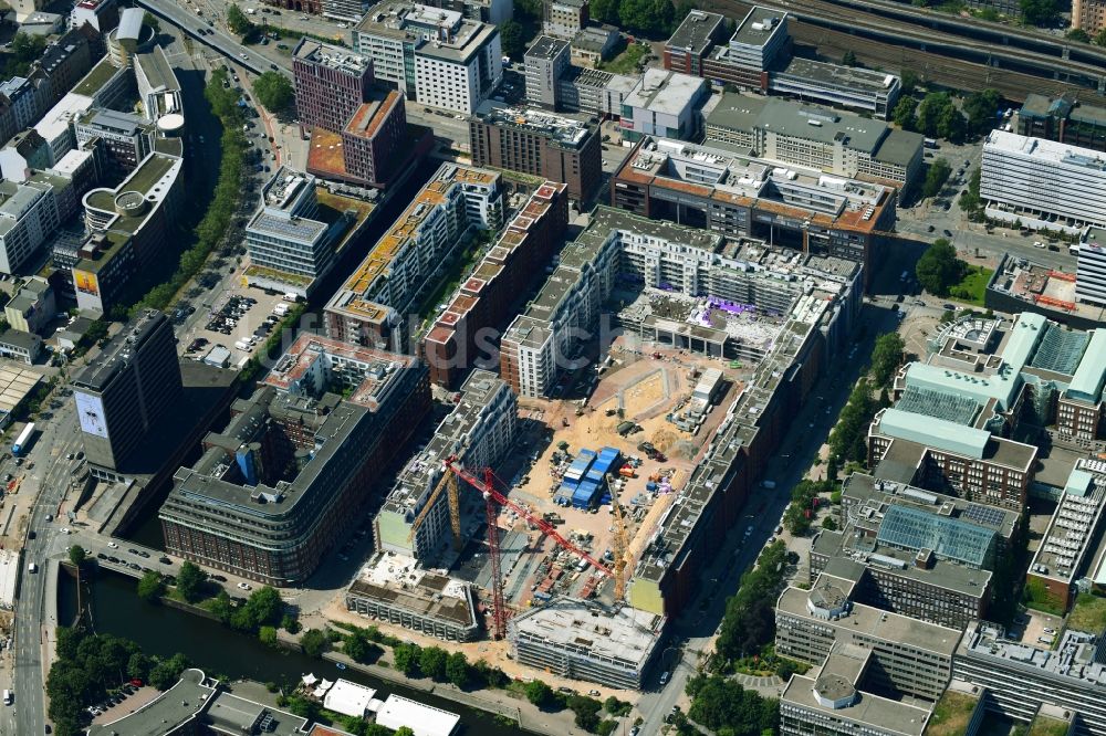 Luftaufnahme Hamburg - SonninPark Baustelle zum Neubau einer Mehrfamilienhaus-Wohnanlage in Hamburg, Deutschland