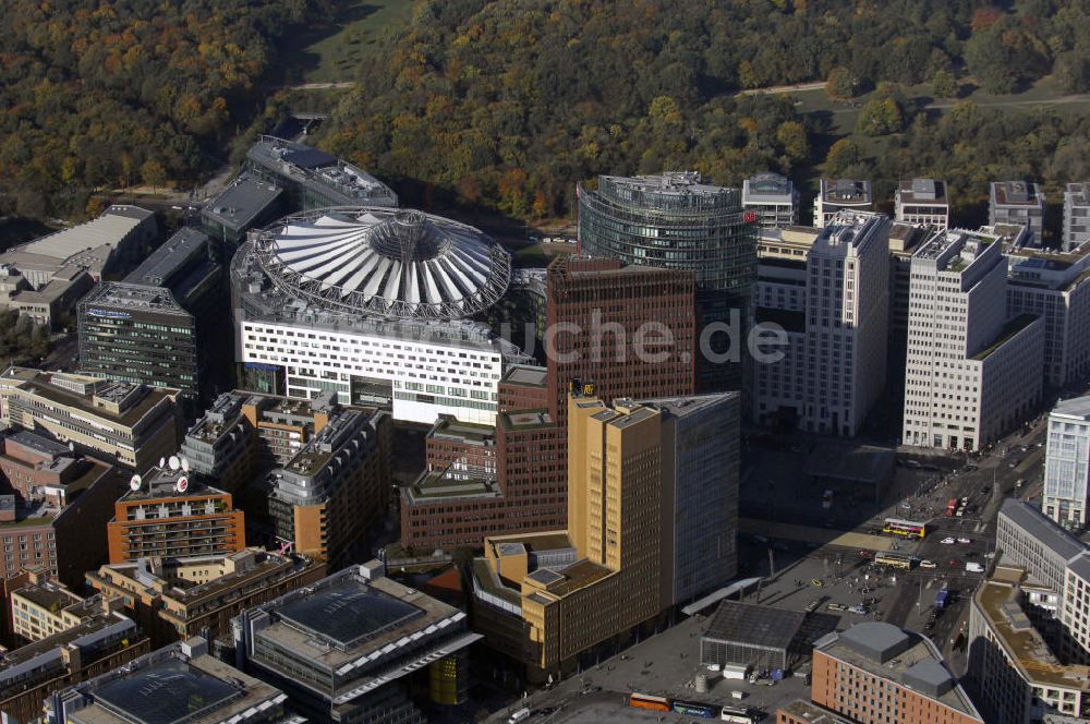 Berlin von oben - Sony Center am Potsdamer Platz in Berlin Mitte