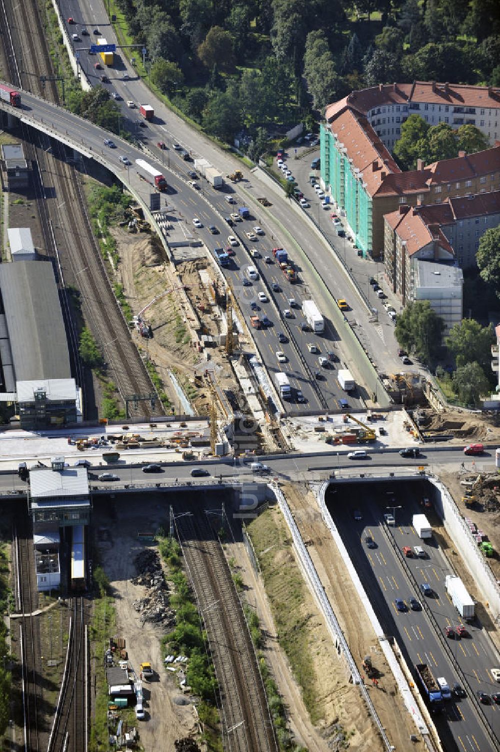 Luftaufnahme Berlin - Spandauer-Damm-Brücke / Bridge Berlin