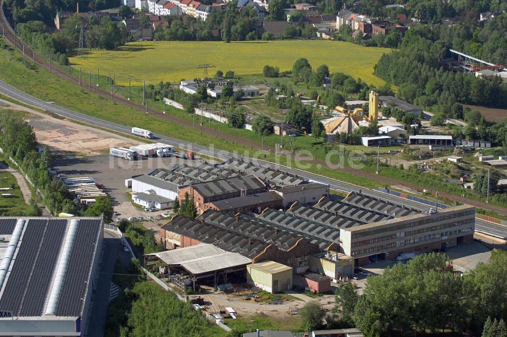 Werdau von oben - Spedition Schumann Werdau