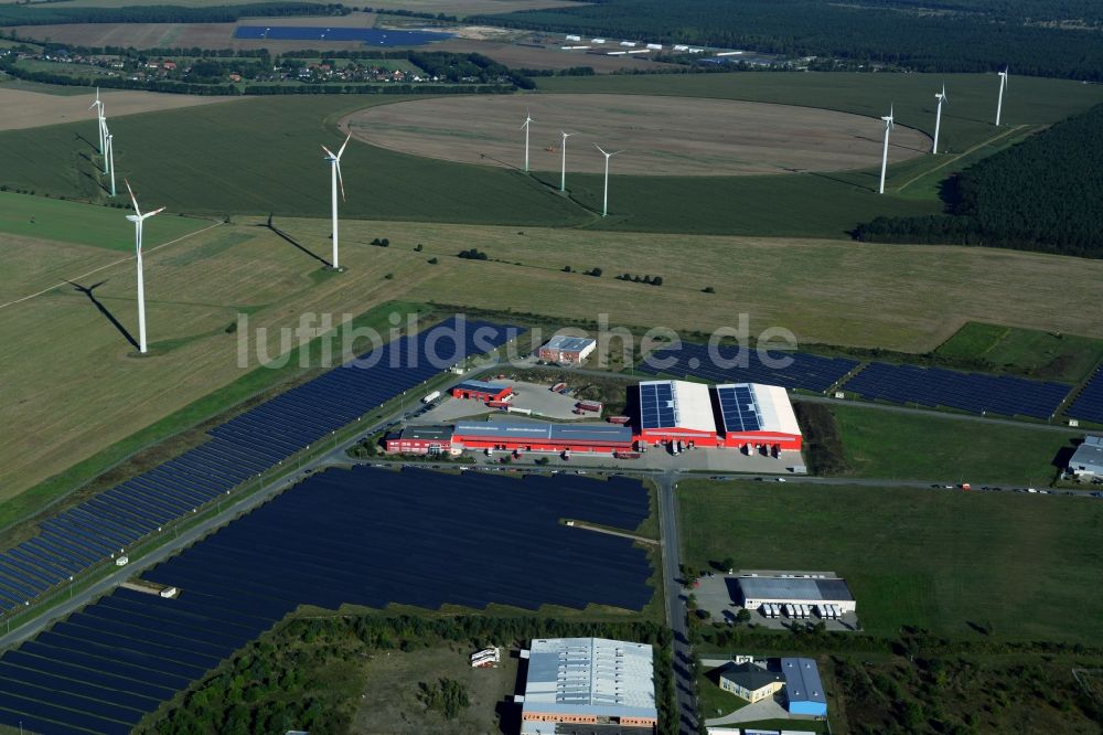 Lübesse von oben - Speditions- Betriebshof der Transporte & Logistik Theurer GmbH in Lübesse im Bundesland Mecklenburg-Vorpommern