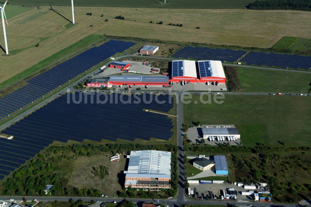 Lübesse aus der Vogelperspektive: Speditions- Betriebshof der Transporte & Logistik Theurer GmbH in Lübesse im Bundesland Mecklenburg-Vorpommern