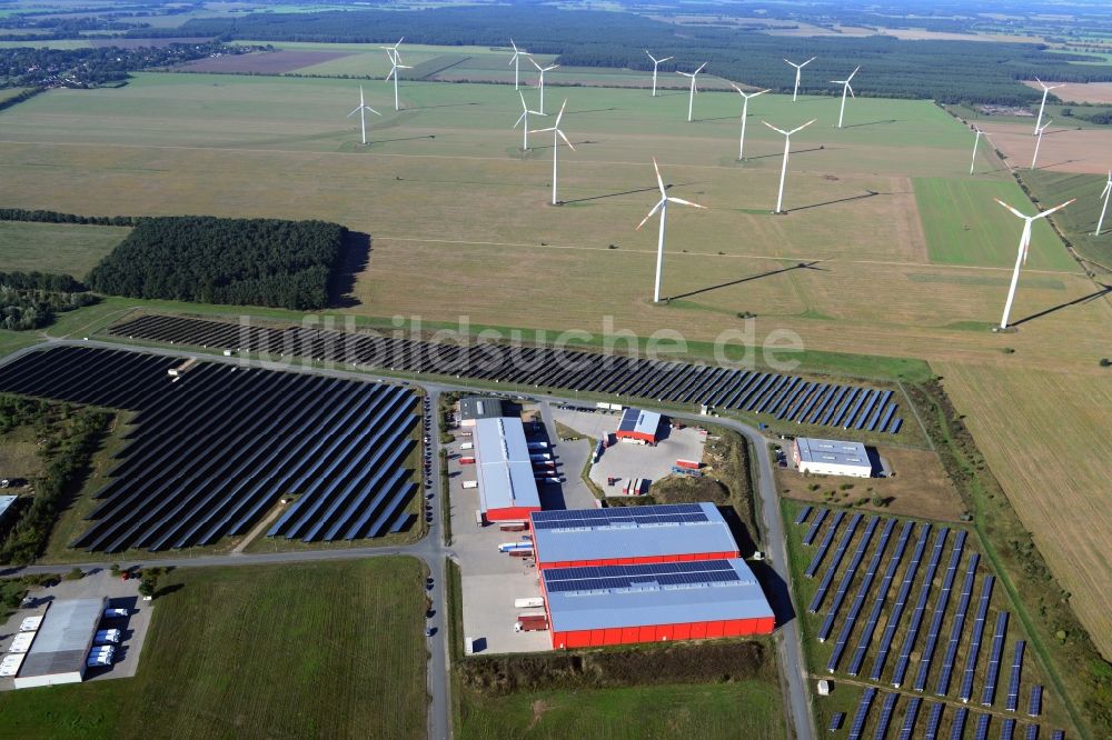 Lübesse aus der Vogelperspektive: Speditions- Betriebshof der Transporte & Logistik Theurer GmbH in Lübesse im Bundesland Mecklenburg-Vorpommern