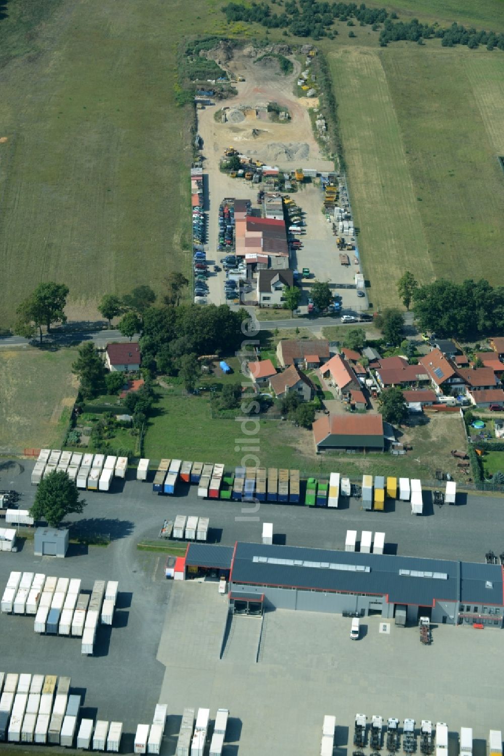 Luftaufnahme Heidesee - Speditions- Gebäude der Logistik- und Transportfirma MLS Mobil Logistik Service in Heidesee im Bundesland Brandenburg