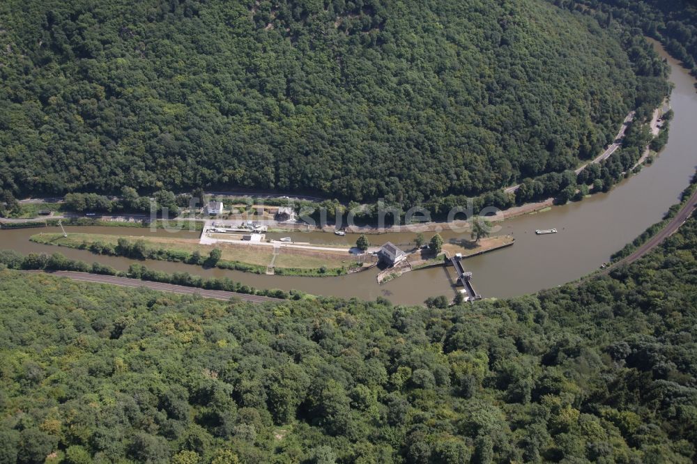 Luftaufnahme Dörnberg - Sperrwerk- Schleusenanlagen Kalkofen in Dörnberg im Bundesland Rheinland-Pfalz, Deutschland