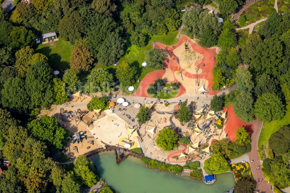 Luftaufnahme Hamm - Spielplatz mit Sandflächen der Maximilianpark Hamm GmbH in Hamm im Bundesland Nordrhein-Westfalen, Deutschland