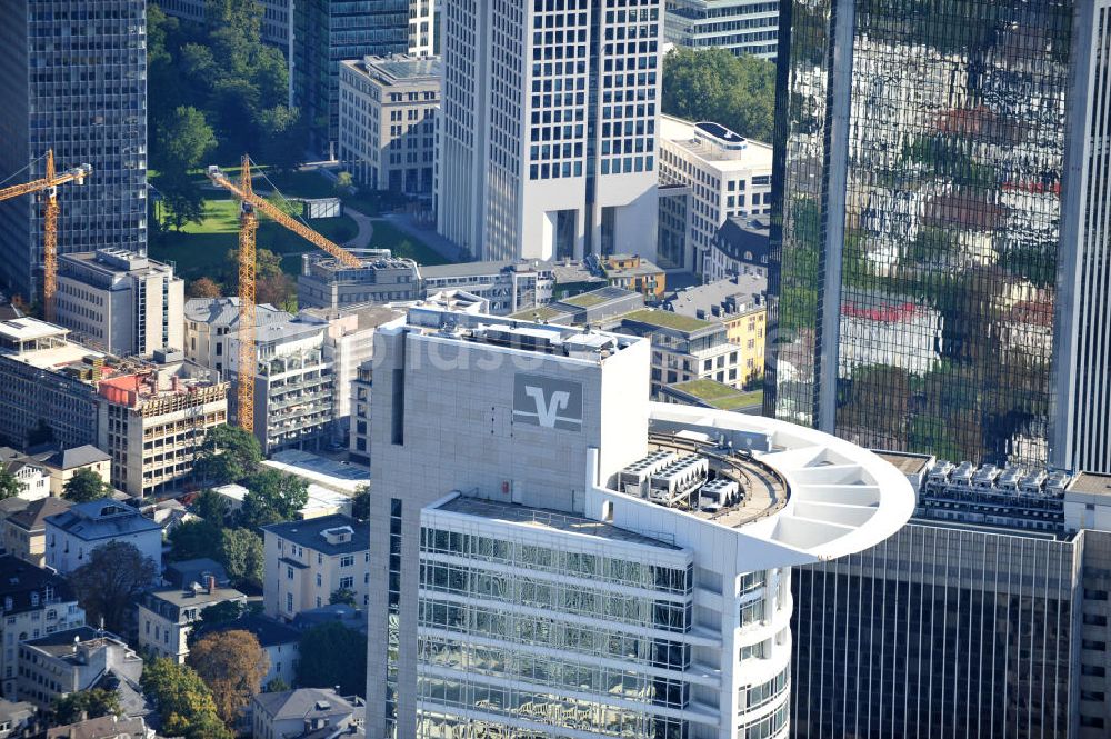 Luftbild Frankfurt am Main - Spitze des Westend Tower , dem Hochhaus der DZ Bank in Frankfurt am Main