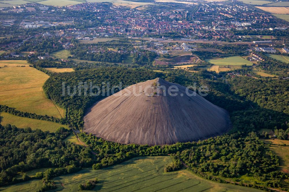 Sangerhausen aus der Vogelperspektive: Spitzkegelhalden des Bergwerks Sangerhausen im Bundesland Sachsen-Anhalt