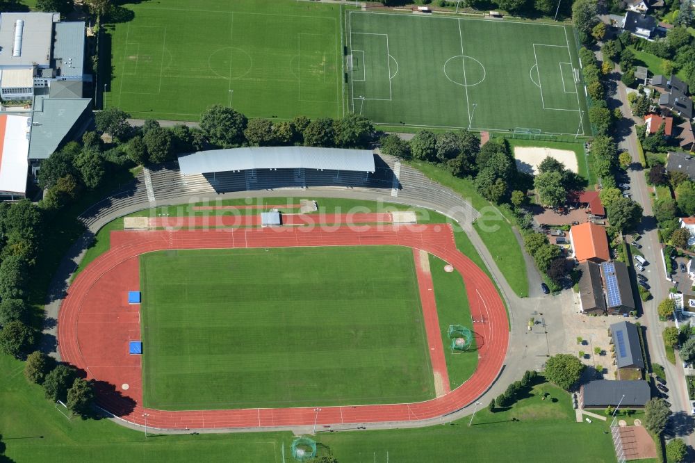 Osnabrück aus der Vogelperspektive: Sport- und Fussball- Trainingsanlagen des Sportpark Illoshöhe in Osnabrück im Bundesland Niedersachsen