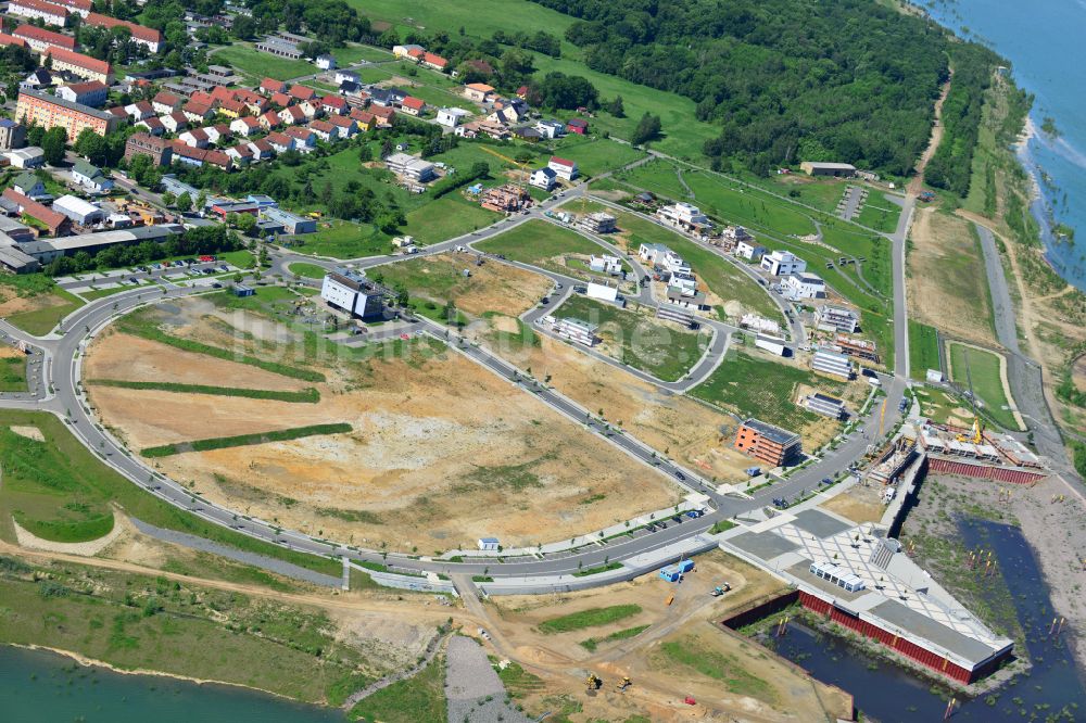 Luftbild Zwenkau - Sport- und Segelboot - Anlegestelle am Zwenkauer See in Zwenkau im Bundesland Sachsen, Deutschland