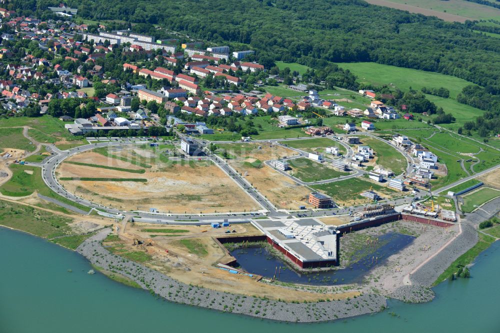 Luftaufnahme Zwenkau - Sport- und Segelboot - Anlegestelle am Zwenkauer See in Zwenkau im Bundesland Sachsen, Deutschland