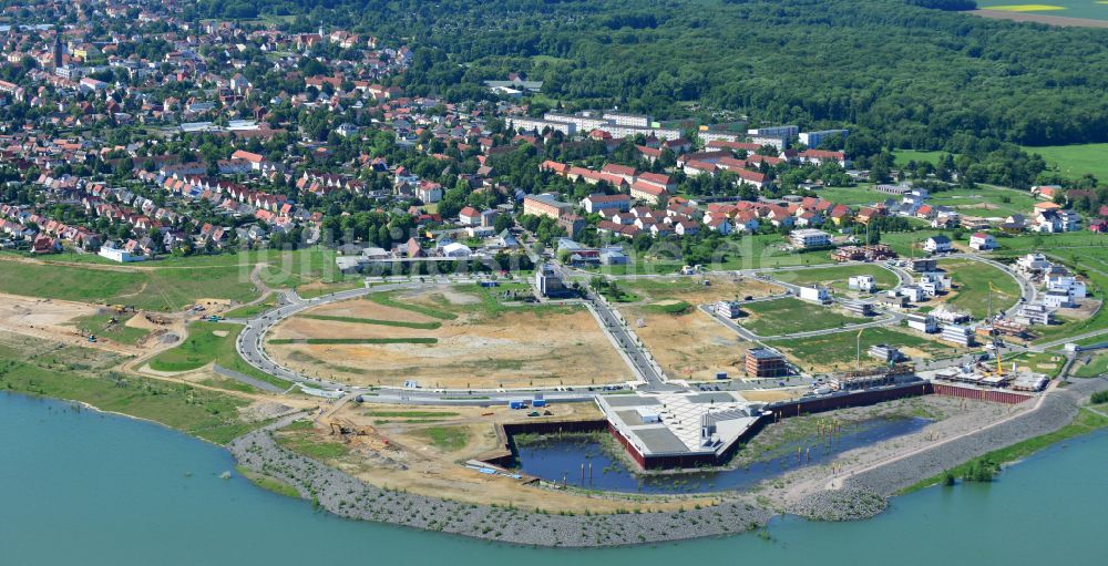 Zwenkau von oben - Sport- und Segelboot - Anlegestelle am Zwenkauer See in Zwenkau im Bundesland Sachsen, Deutschland