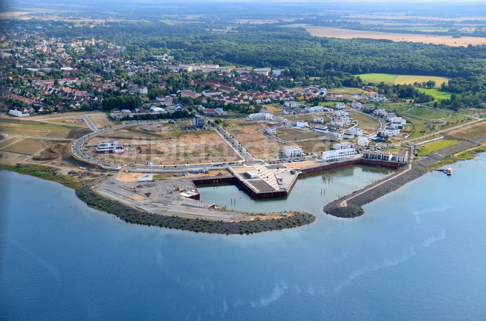 Luftaufnahme Zwenkau - Sport- und Segelboot - Anlegestelle am Zwenkauer See in Zwenkau im Bundesland Sachsen, Deutschland