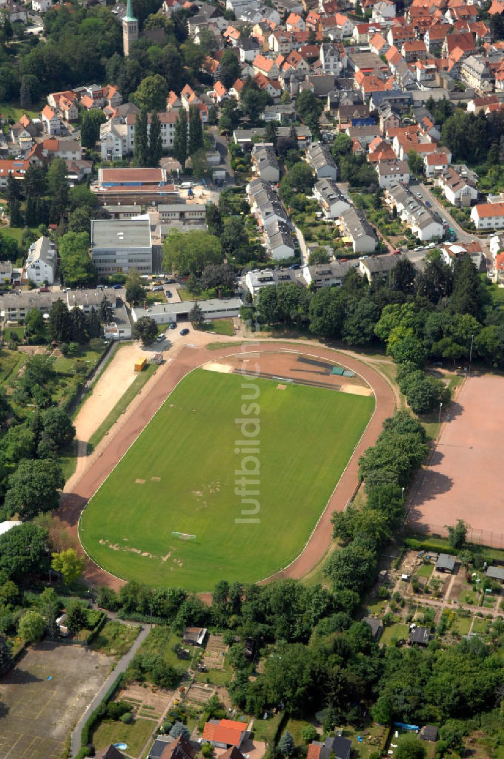 Luftbild Frankfurt am Main - Sportanlage Seckbach Süd in Frankfurt