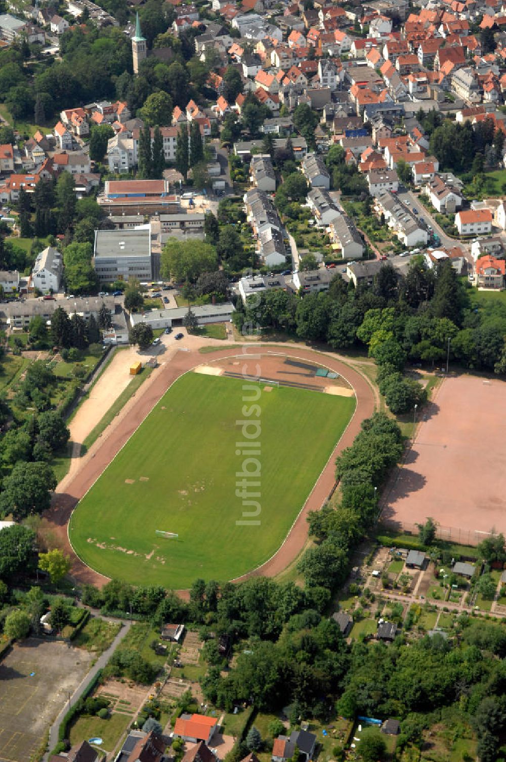 Frankfurt am Main von oben - Sportanlage Seckbach Süd in Frankfurt