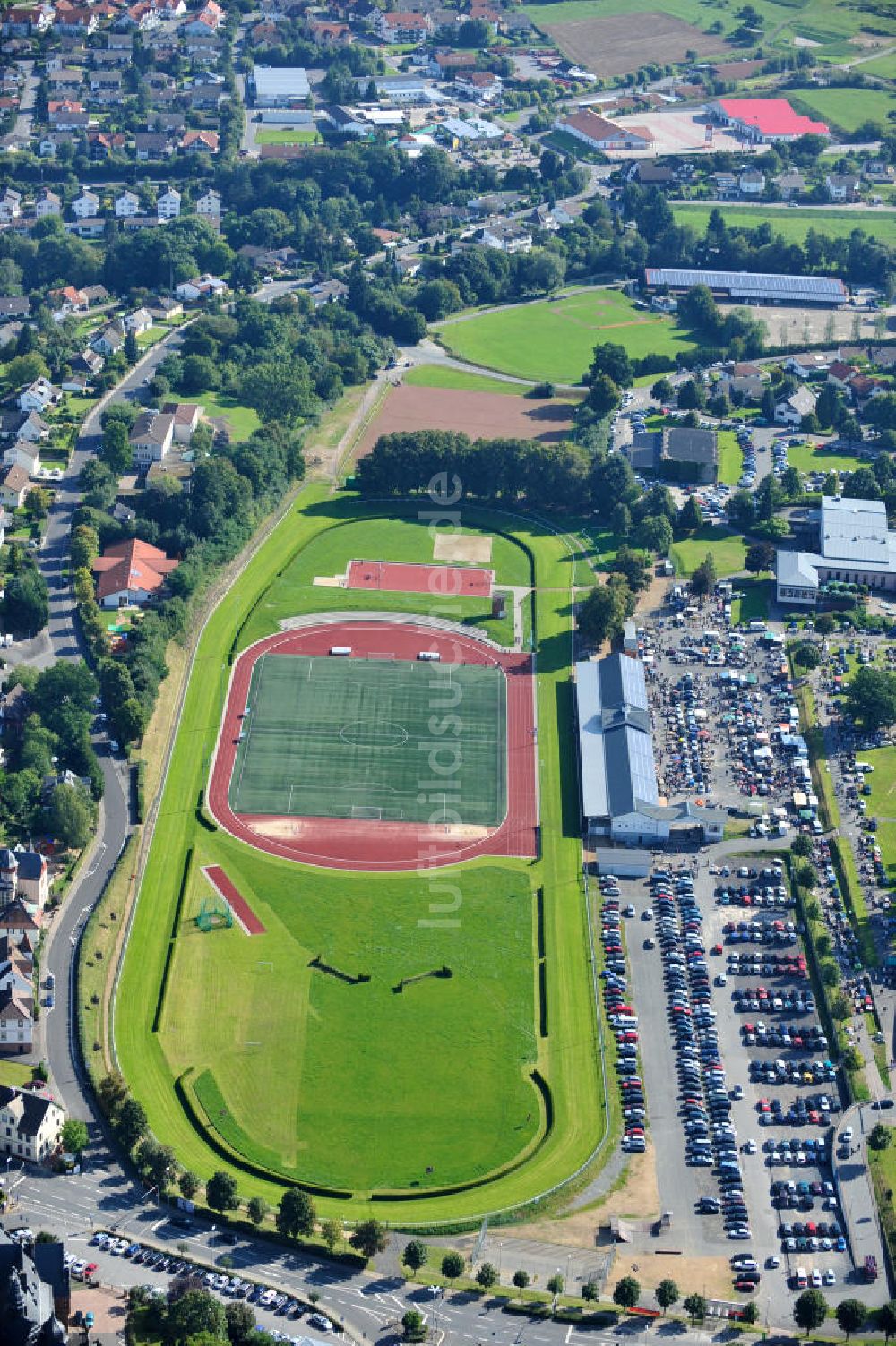 Erbach aus der Vogelperspektive: Sportpark in Erbach im Odenwald / Hessen