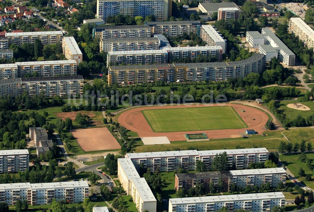 Gera aus der Vogelperspektive: Sportplatz an der Brüte in Gera im Bundesland Thüringen