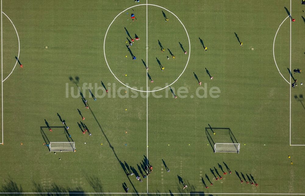 Luftaufnahme Bottrop - Sportplatz- Fussballplatz des SV 1911 Bottrop e.V. In den Weywiesen in Bottrop im Bundesland Nordrhein-Westfalen, Deutschland