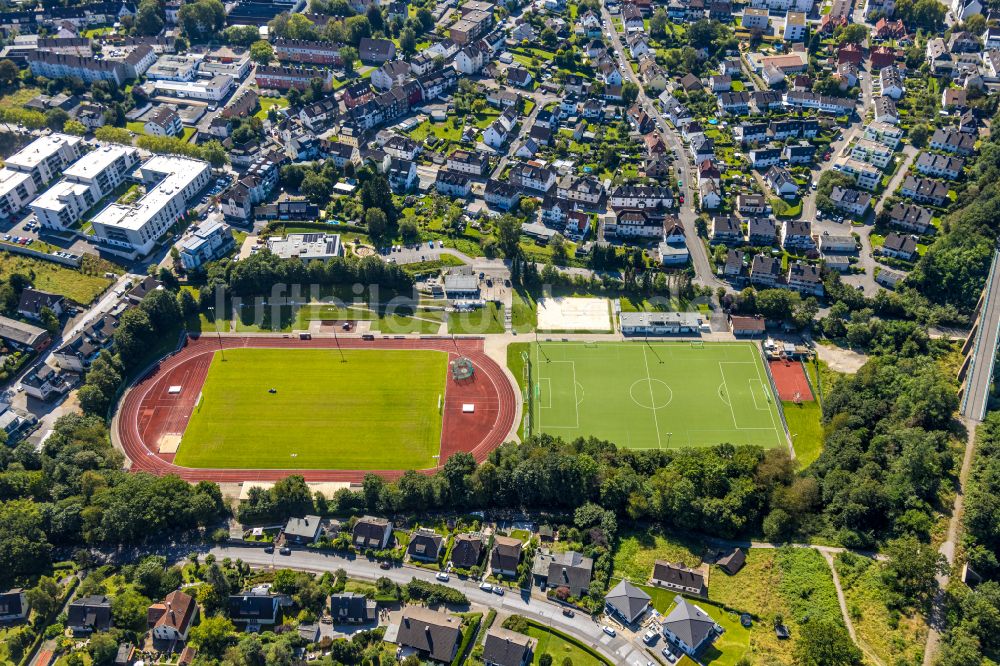 Luftbild Gevelsberg - Sportplatz- Fussballplatz entlang der Nelkenstraße im Ortsteil Klostermark in Gevelsberg im Bundesland Nordrhein-Westfalen - NRW, Deutschland