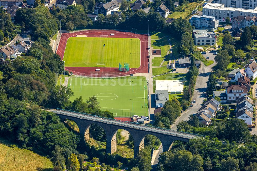 Luftbild Gevelsberg - Sportplatz- Fussballplatz entlang der Nelkenstraße im Ortsteil Klostermark in Gevelsberg im Bundesland Nordrhein-Westfalen - NRW, Deutschland