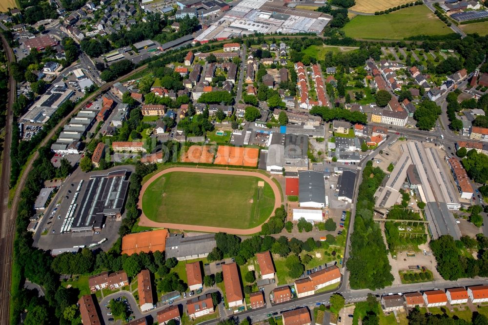 Luftbild Witten - Sportplatz- Fussballplatz an der Jahnstraße in Witten im Bundesland Nordrhein-Westfalen