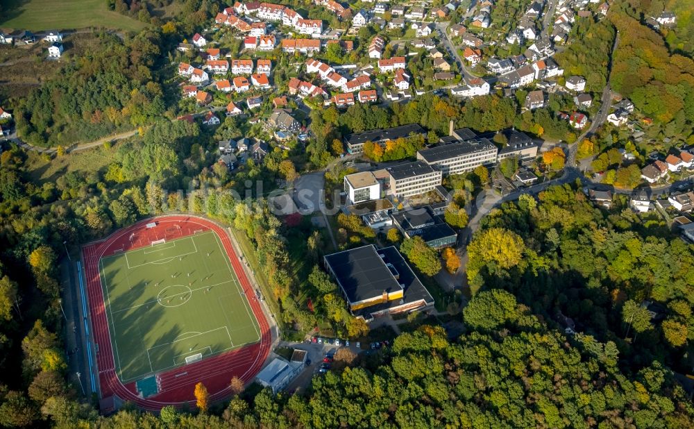 Luftbild Ennepetal - Sportplatz- Fussballplatz am Reichenbach Gymnasium in Ennepetal im Bundesland Nordrhein-Westfalen