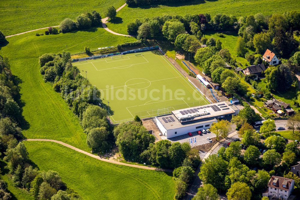 Luftaufnahme Hagen - Sportplatz- Fussballplatz des TSV Fichte Hagen 1863 e. V. in Hagen im Bundesland Nordrhein-Westfalen, Deutschland