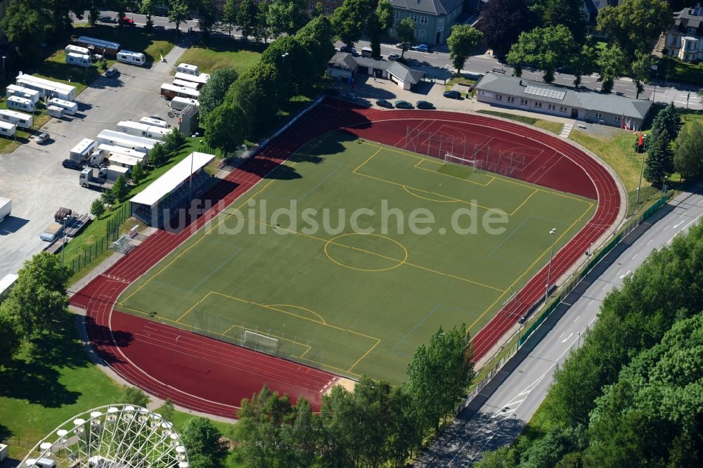 Luftaufnahme Annaberg-Buchholz - Sportplatz- Fussballplatz des VfB Annaberg e.V. in Annaberg-Buchholz im Bundesland Sachsen, Deutschland