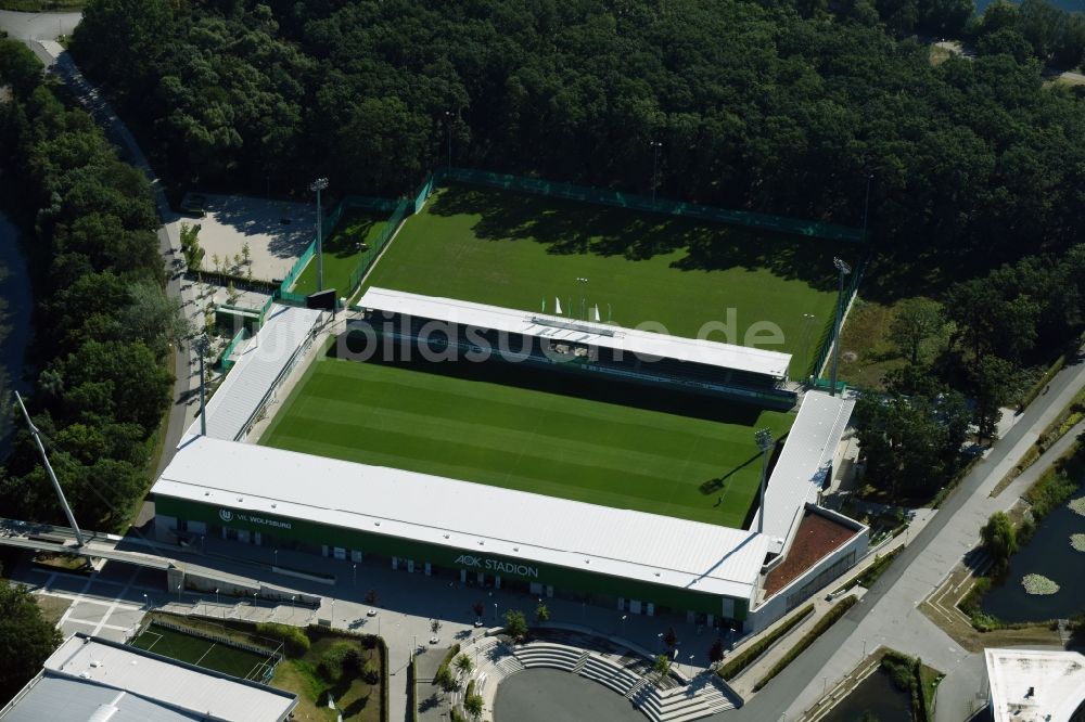 Luftbild Wolfsburg - Sportplatz- Fussballplatz VfL-FußballWelt in Wolfsburg im Bundesland Niedersachsen